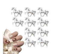Ciondolo per unghie, 10 pezzi, per manicure a forma di cavallo, gioielli decorativi per unghie, per artisti, sposa, feste, eventi speciali, principianti, amanti della bellezza, studenti e