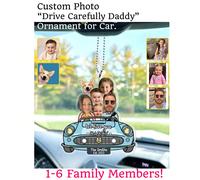 Ciondolo personalizzato per auto con foto "Guida con prudenza, papà", regalo di compleanno personalizzato per papà, ciondolo acrilico personalizzato con foto divertente, regalo personalizzato per la f