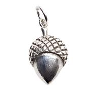 Ciondolo piccolo 3D in quercia ghianda Ciondolo in argento sterling 925 con...