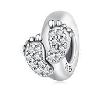 Ciondolo piedi bambino Ciondolo in argento sterling 925 adatto per collana con bracciale Pandora