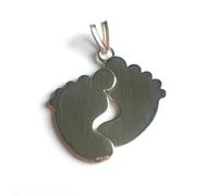 Ciondolo Piedini Bimbo con Collana in Argento 925.Incisione Gratis. MadeinItaly