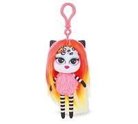 NICI Puppe Ciondolo Pixidoos Piku con moschettone 14cm, Colore Rosa/Nero, 14 cm, 47503