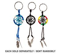 Ciondolo portachiavi colorato fatto a mano con acchiappasogni con ciondoli in pi