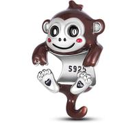 Ciondolo portafortuna a forma di angelo, madre, figlia, Fatima, occhio, uccello, scimmia, unicorno, in argento Sterling 925, compatibile con braccialetti Pandora Charm Moments, Metallo Argento