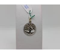 CIONDOLO PORTAFORTUNA ALBERO DELLA VITA ORO BIANCO E GIALLO 18KT 1,5 GR. (7116)
