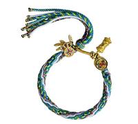 Ciondolo portafortuna tibetano intrecciato a mano, da donna, con motivi colorati di reincarnazione e design unici, Misura unica, come descritto