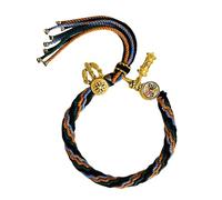 Ciondolo portafortuna tibetano intrecciato a mano, da donna, con motivi colorati di reincarnazione e design unici, Misura unica, come descritto
