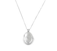 Ciondolo Portafoto Ovale in Argento 925 con Collana cm 50 Incisione Inclusa