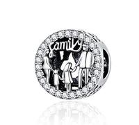Ciondolo raffigurante la famiglia, in argento Sterling 925, per anniversari, compatibile con bracciali Pandora (B)