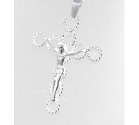 CIONDOLO RELIGIOSO ARGENTO 925 CROCE TRAFORATA LATINA CARAVACA GIGLIATA +modelli