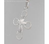 CIONDOLO RELIGIOSO ARGENTO 925 CROCE TRAFORATA LATINA CARAVACA GIGLIATA +modelli