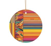 Ciondolo rotondo in alluminio per albero di Natale, decorazione africana con motivo nazionale africano, etichette per le vacanze, ornamenti in 2 misure: 7,9 cm/9,9 cm