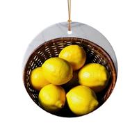 Ciondolo rotondo in ceramica con stampa di limoni per ornamenti da viaggio per la decorazione domestica ornamento di Natale