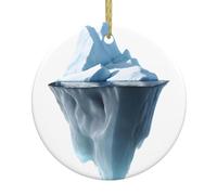 Ciondolo rotondo in ceramica natalizia VVXBHGR La punta dell'iceberg stampa albero di Natale decorazione da appendere