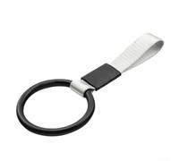 Ciondolo rotondo per maniglia dell'auto, da appendere, per decorazione paraurti posteriore e impugnatura interna, treccia di nylon con anima in metallo, 50 g, compatibile (argento+nero)