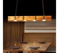 Ciondolo Rustico in Legno LED Tavolo da Pranzo Light Dining Luci appese Altezza retrò Regolabile lampadario Creativo Loft Industriale Droplight segnalchina Barra a Sospensione Illuminazione Lampada