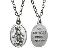 Ciondolo San Rocco Rocco prega per noi Patrono del Malato Collana Gioielli Co...