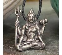 Ciondolo Shiva peltro dio indiano il distruttore del male collana pizzo gioielli