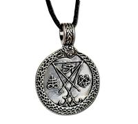Ciondolo Sigillo di Lucifero Ouroboros Occhio di Horus Collana Occulta Regalo...