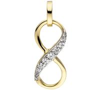 Ciondolo Simbolo Dell'Infinito 8 Con Zirconia Bianchi In Oro Giallo 375
