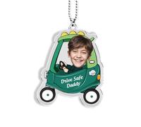 Ciondolo Specchietto Retrovisore Auto Guida Sicura Papà, Regali per la Festa del Papà, Decorazioni per Auto con Foto Personalizzate, Prima Macchina regalo per Papà, Decorazione Interna Dell'auto