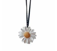 Ciondolo Specchietto Retrovisore Auto,LSGGTIM Ornamento da Appendere per Auto Ciondolo con Margherita Fiore,Ciondolo Profumo per Auto,Ciondolo Auto Femminile Creativo Interni Auto,oro bianco