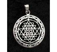 Ciondolo Sri Yantra Argento 925 - Geometria Sacrée-mandala Yoga #9976
