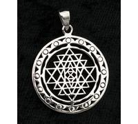 Ciondolo Sri Yantra Argento 925 - Geometria Sacrée-mandala Yoga #9976