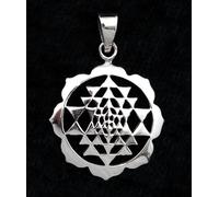 Ciondolo Sri Yantra-Géometrie Sacrée-argent 925-3.1g- Mandala Mistico #10016