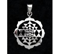 Ciondolo Sri Yantra-Géometrie Sacrée-argent 925-3.1g- Mandala Mistico #10016