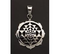 Ciondolo Sri Yantra Mandala Geometria Sacra IN Argento Sterling 925 -3.3g #25900