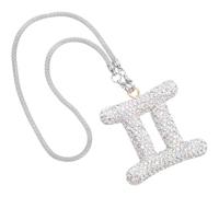 Ciondolo Strass Zodiacale per Specchietto Retrovisore Auto | Gemelli, Decorazione Pendente per Interno Auto, Installazione Facile, Effetto Brillante, Resistente allo Sbiadimento