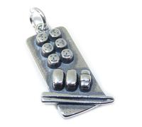 Ciondolo sushi in argento sterling .925 x 1 Pesce crudo e ciondoli cibo giappone