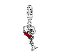 Ciondolo tazza di vino Charm in argento sterling 925 adatto per collana con bracciale Pandora