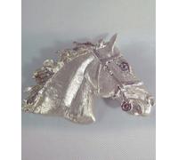 Ciondolo testa di cavallo con testiera realizzato a mano in argento titolo 925 c