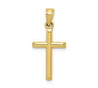 Ciondolo Tubolare Latino In Oro Giallo 10K Lucido E Sottile