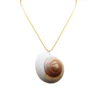 Ciondolo unico con conchiglie luminose e robusta catena in corda come accessorio alla moda per l'uso quotidiano, accessorio elegante