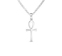 Ciondolo Unisex Medio Religioso Chiave Della Vita Ankh Egiziana Per Donne Uomini Adolescenti In Argento Sterling .925 Lucidato