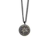 Ciondolo Vintage In Acciaio Inossidabile Con Sigilli Dei Sette Arcangeli, Collana Con Dichiarazione Di Protezione Del Tetragramma, Amuleto, Gioiello(Black)