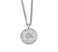 Ciondolo Vintage In Acciaio Inossidabile Con Sigilli Dei Sette Arcangeli, Collana Con Dichiarazione Di Protezione Del Tetragramma, Amuleto, Gioiello(Silver)