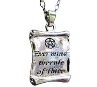 Ciondolo Wiccan Rede Ever Mind The Rule of Three collana gioielli pagani streghi