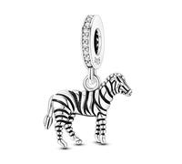 Ciondolo zebrato in argento 925 compatibile con braccialetti Pandora, Trollbeads, Chamilia, Biagi e molti altri braccialetti con charm del Regno Unito.
