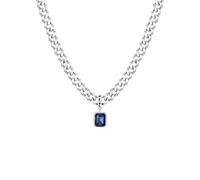 Ciondolo Zircone Blu Mare Collane per Uomini Ragazzi, Acciaio Inox Parole Fortunate Ciondolo Collare, Punk Hiphop Gioielli Regalo di Compleanno
