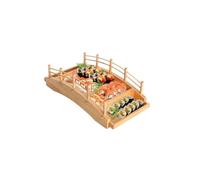 CioNeL Barca for sushi a ponte ad arco, vassoio for servire sushi in legno, piatto for barca for sushi sashimi giapponese, vassoio for servire sushi a ponte for casa, ristorante, bar(M)