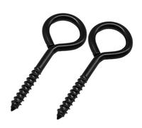 Cionyce 2 ganci a occhiello da 12,7 cm, grandi bulloni a vite neri per appendere in modo sicuro, fissaggi, applicazioni interne ed esterne e cavi di fissaggio in legno