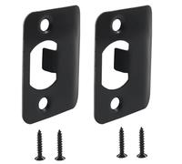 Cionyce 2 piastre universali per porta con viti, 5,3 x 4,5 cm, design rinforzato, angoli arrotondati per una facile installazione (nero)