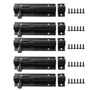 Cionyce 5 chiavistelli a barilotto da 7,6 cm, resistenti, in lega di alluminio nera, chiavistello per porte di sicurezza, chiavistelli per porte di garage, capannoni di magazzini