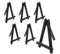 Cionyce 6 mini cavalletti in legno nero, piccoli cavalletti in legno per esposizione, supporto per pittura, supporto per tela, artigianato per bambini, biglietti da visita, foto