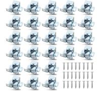 Cionyce Confezione da 24 chiusure a doppio rullo con lancia per armadietti, ante e ante a rullo per armadietti, armadi, ante (argento)