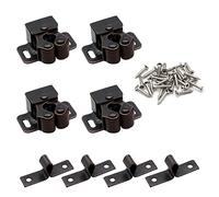 Cionyce Confezione da 4 chiusure a doppio rullo con lancia, resistenti, per ante di armadietti, armadietti e armadi (colore bronzo)